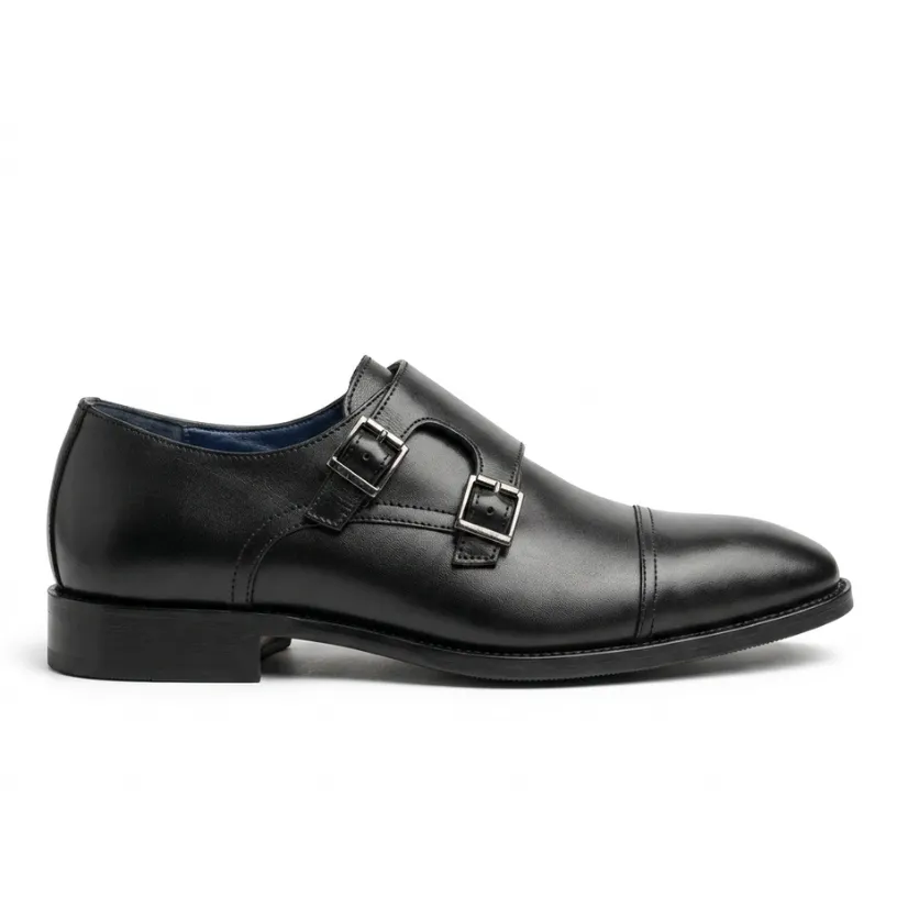 GENEVA _Chaussures Homme Monk Noir
